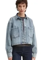 Hugo Gimela Denim Jackets Turquoise In Blue