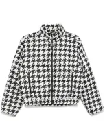 Hugo Houndstooth-print Water-repellent Puffer Jacket In Black