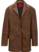 Hugo Lasabella Leather Jackets Beige In Brown