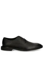 Hugo Leather Derby Shoes In 黑色