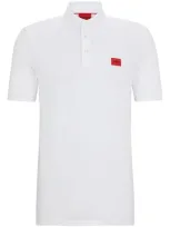 Hugo Logo-appliqué Cotton Polo Shirt In White