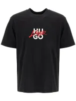 Hugo Logo Crewneck T Shirt In Gray