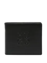 Hugo Logo-embossed Wallet In 黑色