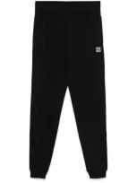 Hugo Logo-embroidered Cotton Track Pants In Black