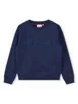 Hugo Logo-embroidered Sweatshirt In 蓝色