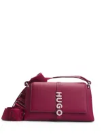 Hugo Logo-lettering Crossbody Bag In Red