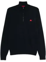 Hugo Durty Half Zip Sweatshirt Black In Black 001