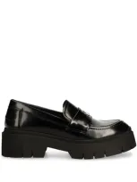 Hugo Logo-plaque Platform Loafers In Black