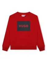 Hugo Kids' Logo-print Sweatshirt In Red