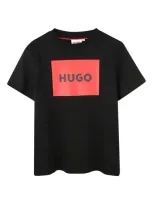 Hugo Kids' Logo-print T-shirt In Black