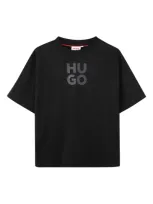 Hugo Kids' Logo-print T-shirt In Black