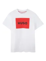 Hugo Kids' Logo-print T-shirt In White