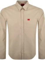 Hugo Long Sleeved Egrin Shirt Beige