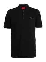 Hugo Man Polo Shirt Black Size Xl Cotton In Dark Blue