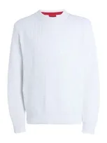 Hugo Man Sweater White Size Xl Polyacrylic, Recycled Cotton, Polyester