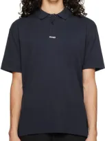 Hugo Navy Bonded Polo In 405-dark Blue