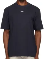 Hugo Navy Bonded T-shirt In 405-dark Blue