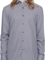 Hugo Navy Printed Shirt In 405-dark Blue