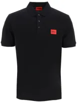 Hugo Polo Shirt With Logo Patch In Black