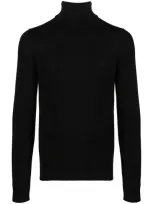 Hugo Roll-neck Virgin-wool Jumper In Black