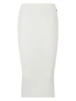 Hugo Slim-fit Tube Skirt With Irregular Ribbed Structure In White