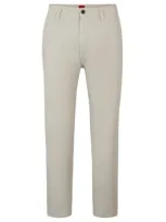 Hugo Tapered-fit Chinos In Cotton Gabardine In Beige