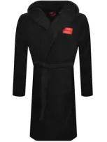 Hugo Terry Hooded Dressing Gown Black