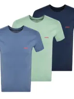 Hugo Triple Pack Crew Neck T Shirt Blue