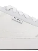 Hugo White & Gray Cupsole Faux-leather Sneakers In 124-open White