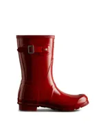 Hunter Original Short Waterproof Rain Boot In Red