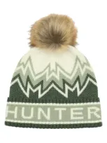 Hunter Fair Isle Pom Beanie In Green Multi