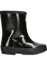 Hunter Kids' Gloss First Classic Wellington Boots In Black