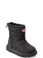 Hunter Kids' Cuddle Lug Sole Insulated Waterproof Snow Boot In Black 001