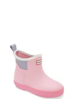 Hunter Kids' Original Waterproof Chelsea Rain Boot In Pink Fizz/wisteria/white