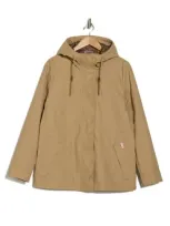 Hunter Short Rubberized Waterproof Rain Jacket In British Tan