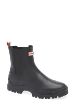 Hunter Winica Waterproof Leather Chelsea Boot In Black