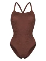 Hunza G Bette One-piece Swimsuit In Brown