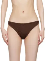 Hunza G Brown Tammy Bikini In Metallic Chocolate