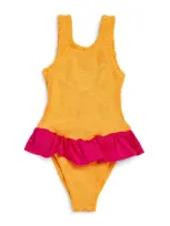 Hunza G Kids' Denise Swimsuit In Yellow