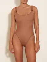 Hunza G Domino Swim In Metallic Cocoa