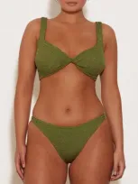 Hunza G Juno Bikini In Metallic Moss