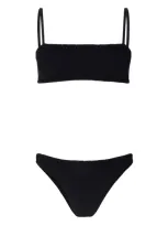 Hunza G Knitted Bandeau Bikini In Black