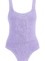 Hunza G One-piece Square Neck Swims In Purple