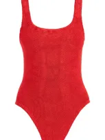 Hunza G One-piece Square Neck Swims In Red