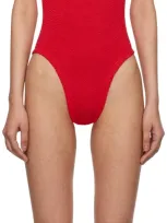 Hunza G Red Square Neck Swimsuit