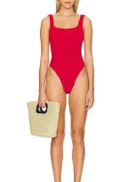 Hunza G Square Neck One Piece In Red