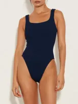 Hunza G Square Neck Swim In Navy