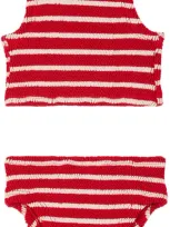 Hunza G Ssense Exclusive Baby Red Sofia Bikini In Red/white