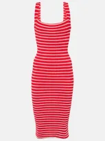 Hunza G Striped Minidress In Red