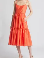 Hutch Tommy Bare Sleeveless Tiered Midi Dress In Cayenne